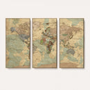 Vintage World Map Wall Art | Ready to Hang and Framed