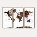 Rustic World Map Wall Art Canvas Print | Large World Map on