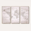 World Map Canvas Print – Detailed Map of the World Wall Art
