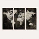 Vintage World Map Wall Art Canvas Print – Framed Large Map