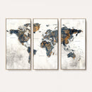 World Map Wall Art Canvas Print for Office Wall Decor