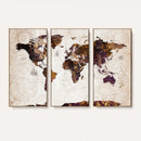 Blue Watercolor World Map Canvas Print – Framed Modern Wall