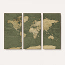 Large World Map Canvas Wall Art Print for Study Room Decor -
