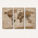 World Map Canvas Wall Art Print, Detailed Global Map Artwork