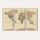 Extra Large World Map Canvas Print – Detailed Map of the