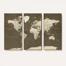 Vintage World Map Canvas Print – Framed Travel Map Wall Art
