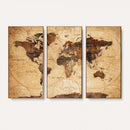Modern Red and Gray World Map Canvas Print – Framed Wall Art