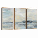 Abstract Coastal Landscape Wall Art Canvas Print – Soft Blue