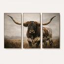 Longhorn Bull Wall Art Canvas Print, Western Farmhouse