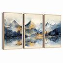 Lake Abstract Mountain Wall Art Canvas Print