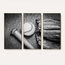Vintage Baseball Glove and Bat Sports Wall Art Canvas,