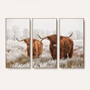 Longhorn Cattle Wall Art Canvas Print, Framed Farmhouse