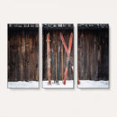 Vintage Ski Gear Canvas Print, Vintage Ski Gear Against