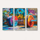 Fitness Gym Barbell Graffiti Wall Art Canvas Print
