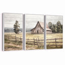 Rustic Farmhouse Barn Wall Art | 3-Panel Framed Gallery Wrap