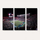 Ben Hill Griffin Stadium Night Game Triple Canvas Wall Art -