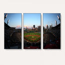 PNC Park Evening Game Triple Canvas Wall Art - Pittsburgh