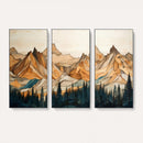 Rustic Wood Mountain Wall Art Print | Triptych Giclee Print