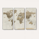 Detailed World Map Wall Art Canvas Print