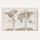 Framed Large World Map Canvas Print for Office Decor