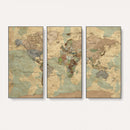 Vintage World Map Wall Art | Ready to Hang and Framed