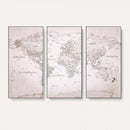 World Map Canvas Print – Detailed Map of the World Wall Art
