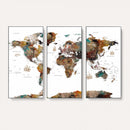 Watercolor World Map Canvas Print – Detailed Map of the