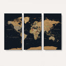 Vintage World Map Earth Globe Countries Oceans Continents