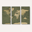 Large World Map Canvas Wall Art Print for Study Room Decor -