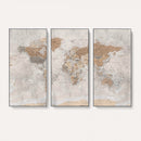 Detailed World Map Wall Art Canvas Print for Home and Office Decor