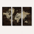 Blue World Map Canvas Wall Art – Framed Modern Travel Map