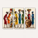 African Folk Art Canvas Wall Art, Colorful African Women Village Painting Print, Tribal Ethnic Home Decor, Vibrant African Art, Living Room