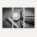 Vintage Baseball Glove and Bat Sports Wall Art Canvas,