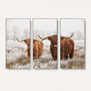Longhorn Cattle Wall Art Canvas Print, Framed Farmhouse