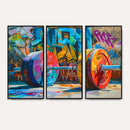 Fitness Gym Barbell Graffiti Wall Art Canvas Print