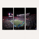 Ben Hill Griffin Stadium Night Game Triple Canvas Wall Art -