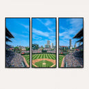 Wrigley Field Chicago Cubs Panoramic Art Multi-Piece Canvas
