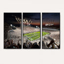 Epic Night Football Stadium Wall Art Canvas Print, Fireworks