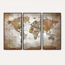 Vibrant Watercolor World Map Canvas Wall Art – Framed Travel