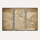Colorful Watercolor World Map Canvas Wall Art – Framed