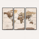 World Map Canvas Print – Framed Detailed Map of the World