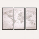 World Map Canvas Print – Detailed Map of the World Wall Art
