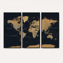 Vintage World Map Earth Globe Countries Oceans Continents
