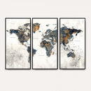 World Map Wall Art Canvas Print for Office Wall Decor