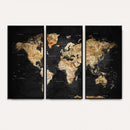 World Map Canvas Wall Art with Famous Landmarks – Framed