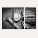 Vintage Baseball Glove and Bat Sports Wall Art Canvas,
