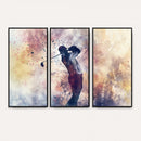 Abstract Watercolor Golf Player Wall Art Canvas Print