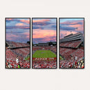 Carter-Finley Stadium Art Sunset Game Triple Canvas Wall Art