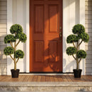 46-Inch Artificial Boxwood Topiary Tree Fake Potted Boxwood Tree with 5 Ball by LJGDeals
