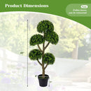 46-Inch Artificial Boxwood Topiary Tree Fake Potted Boxwood Tree with 5 Ball by LJGDeals